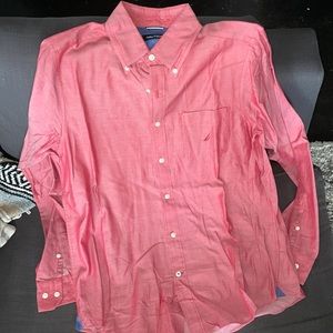 Nautica dress shirt red size medium brand new